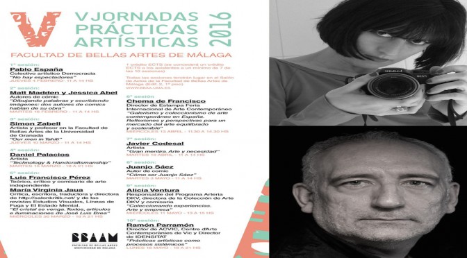 CONFERENCIA DE MARÍA VIRGINIA JAUA Y LUIS FRANCISCO PÉREZ. MIÉRCOLES 30 MARZO, 18 H. V JORNADAS DE PRÁCTICAS ARTÍSTICAS.