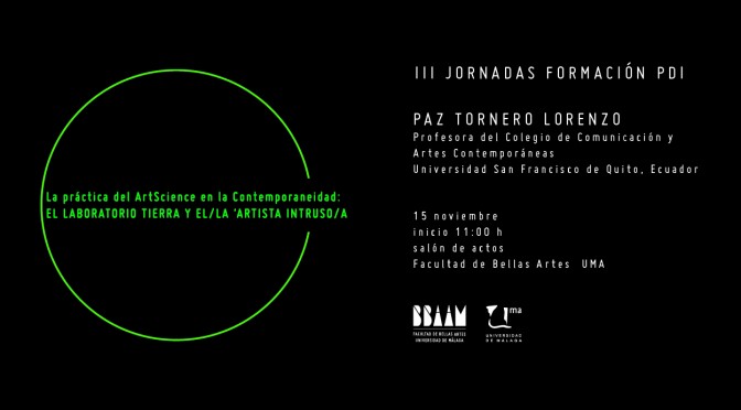 JORNADAS FORMACIÓN PDI. CONFERENCIA PAZ TORNERO. 15 NOVIEMBRE. 11:00 horas. Salón de actos de la facultad de bb.aa.