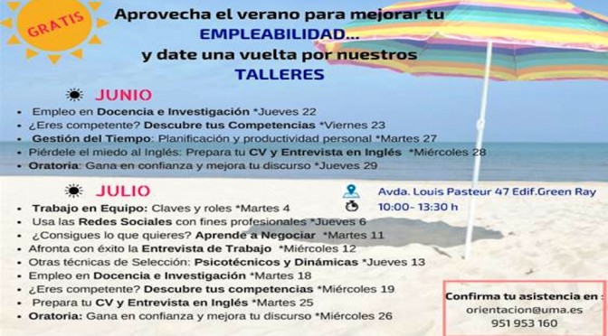 TALLERES DE EMPLEABILIDAD JUNIO Y JULIO